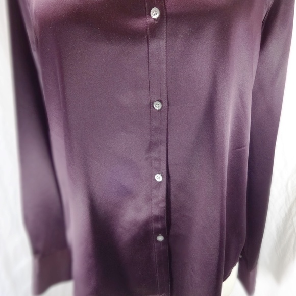 LAUREN RALPH LAUREN Purple Silk Button Shirt 10 - Picture 3 of 8